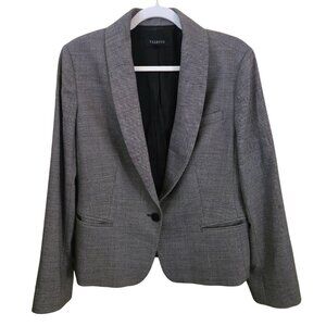 Talbots Shawl Collar Wool Blend Twill Suiting Blazer Lined Pockets Size 14